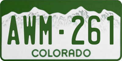 CO license plate AWM261