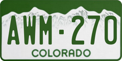 CO license plate AWM270
