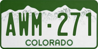 CO license plate AWM271