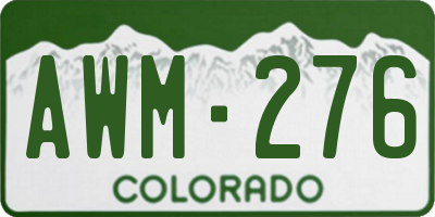 CO license plate AWM276