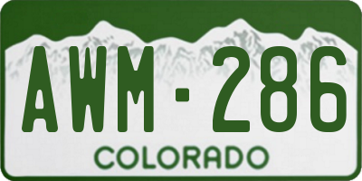 CO license plate AWM286