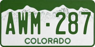 CO license plate AWM287