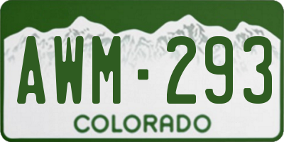 CO license plate AWM293