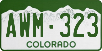 CO license plate AWM323