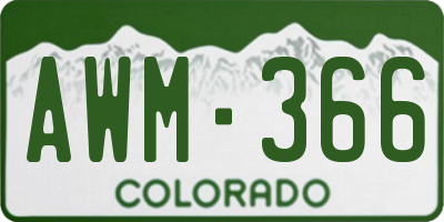 CO license plate AWM366
