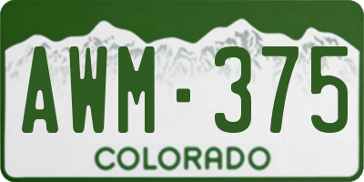 CO license plate AWM375
