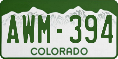 CO license plate AWM394