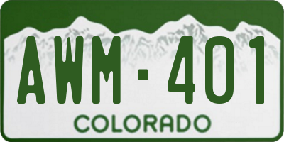 CO license plate AWM401