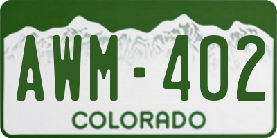 CO license plate AWM402