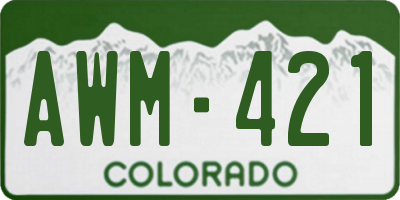 CO license plate AWM421