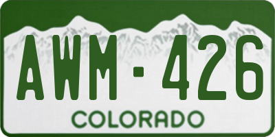 CO license plate AWM426