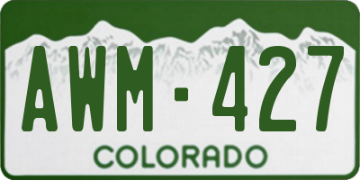 CO license plate AWM427