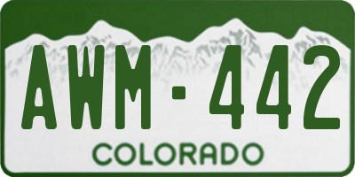 CO license plate AWM442