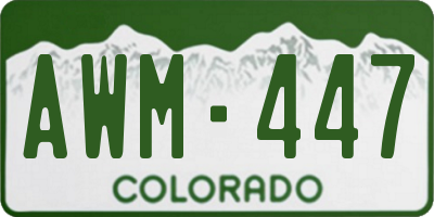 CO license plate AWM447