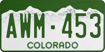 CO license plate AWM453