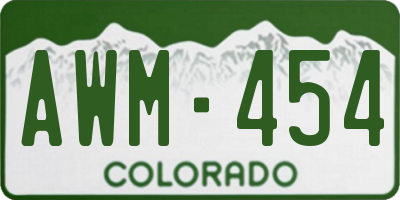 CO license plate AWM454