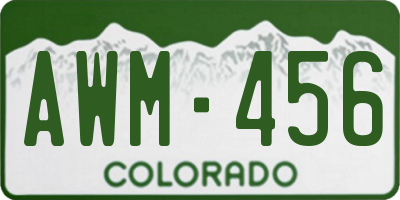 CO license plate AWM456