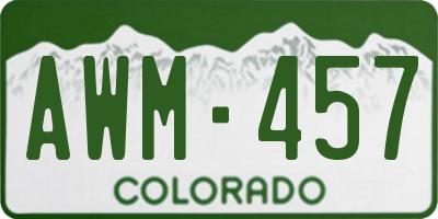 CO license plate AWM457