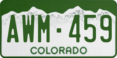 CO license plate AWM459