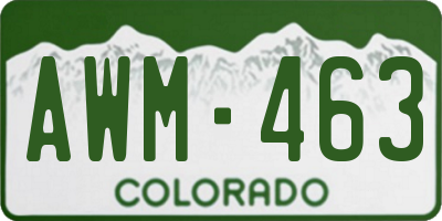 CO license plate AWM463