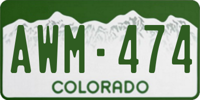 CO license plate AWM474