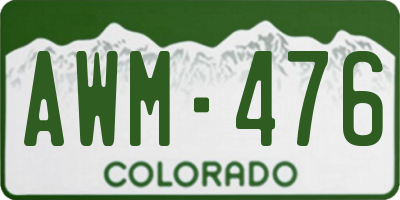 CO license plate AWM476