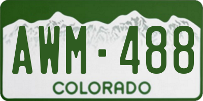 CO license plate AWM488