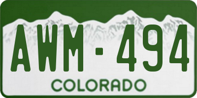 CO license plate AWM494