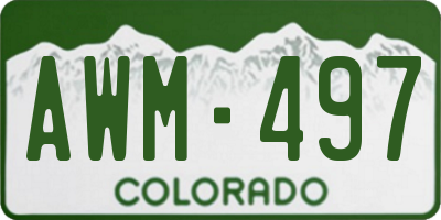 CO license plate AWM497