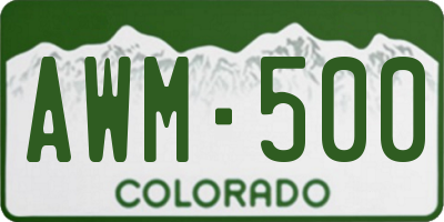 CO license plate AWM500