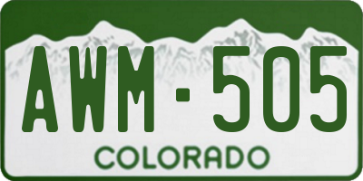 CO license plate AWM505