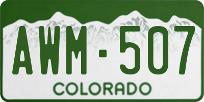 CO license plate AWM507