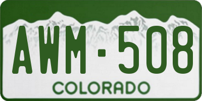 CO license plate AWM508