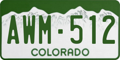 CO license plate AWM512