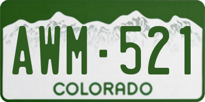 CO license plate AWM521