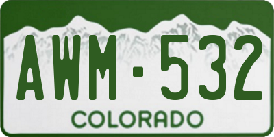 CO license plate AWM532