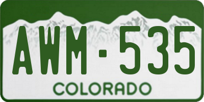 CO license plate AWM535