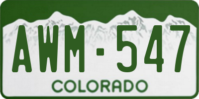 CO license plate AWM547