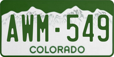 CO license plate AWM549