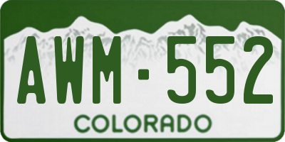 CO license plate AWM552