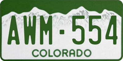 CO license plate AWM554