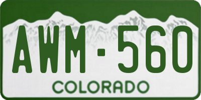 CO license plate AWM560