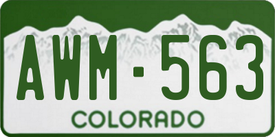 CO license plate AWM563