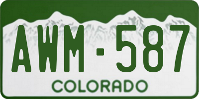CO license plate AWM587