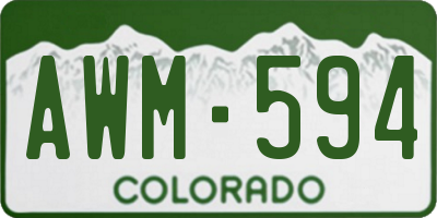 CO license plate AWM594