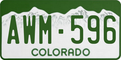 CO license plate AWM596