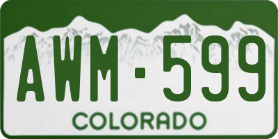 CO license plate AWM599