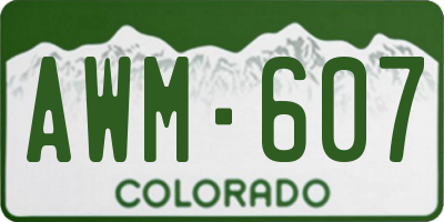 CO license plate AWM607