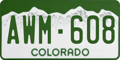 CO license plate AWM608