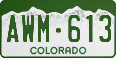 CO license plate AWM613
